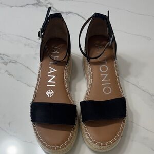 ANTONIO MELANI Black Espadrille Sandals
